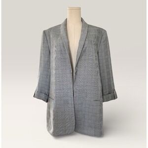 Anne Klein Glen Plaid Blazer Women XL Contemporary Academia Old Money Classic